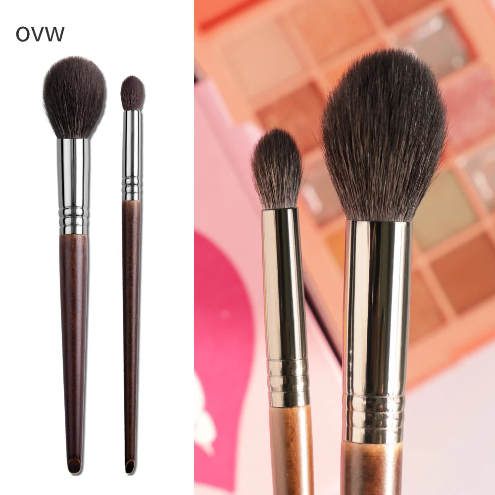 Professional Goat Hair Brush Set – Tapered Blending, Highlight & Blush