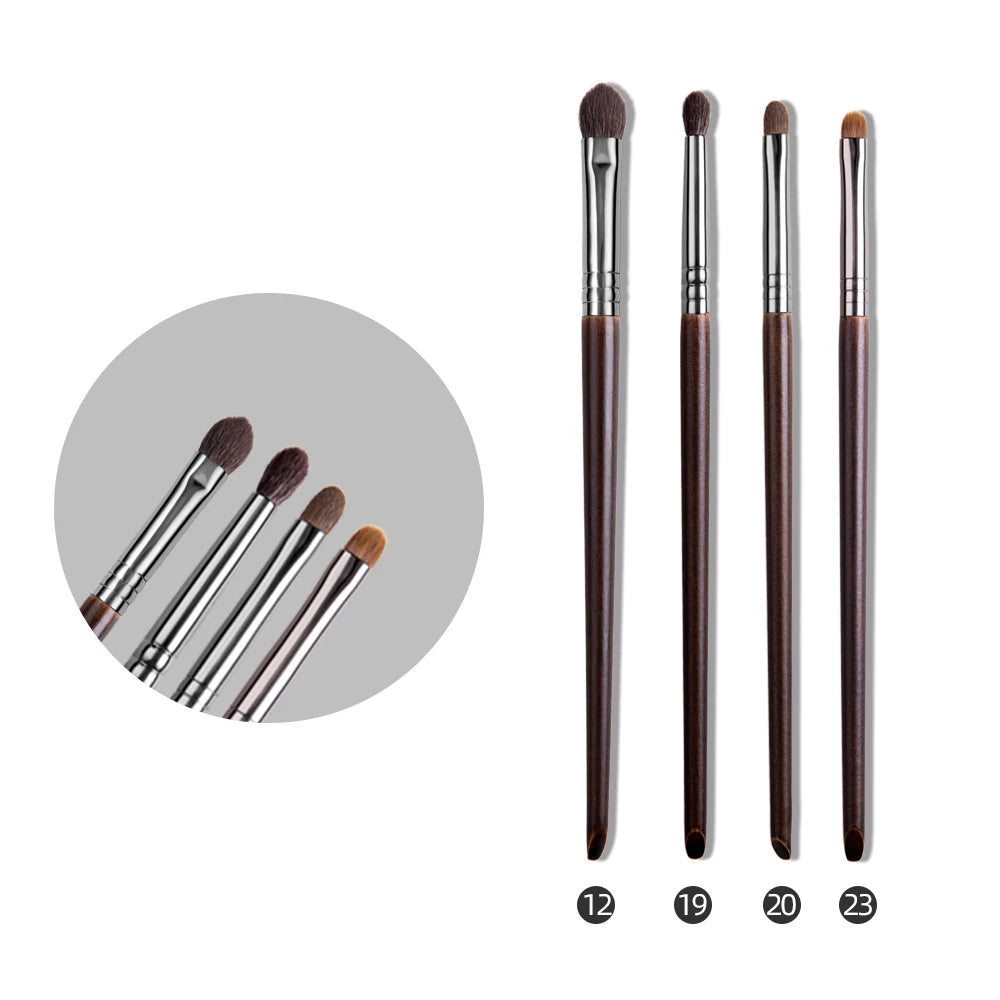 Eyeshadow Brush Set – Goat Hair Blending & Crease Brushes with Unicorn Handle