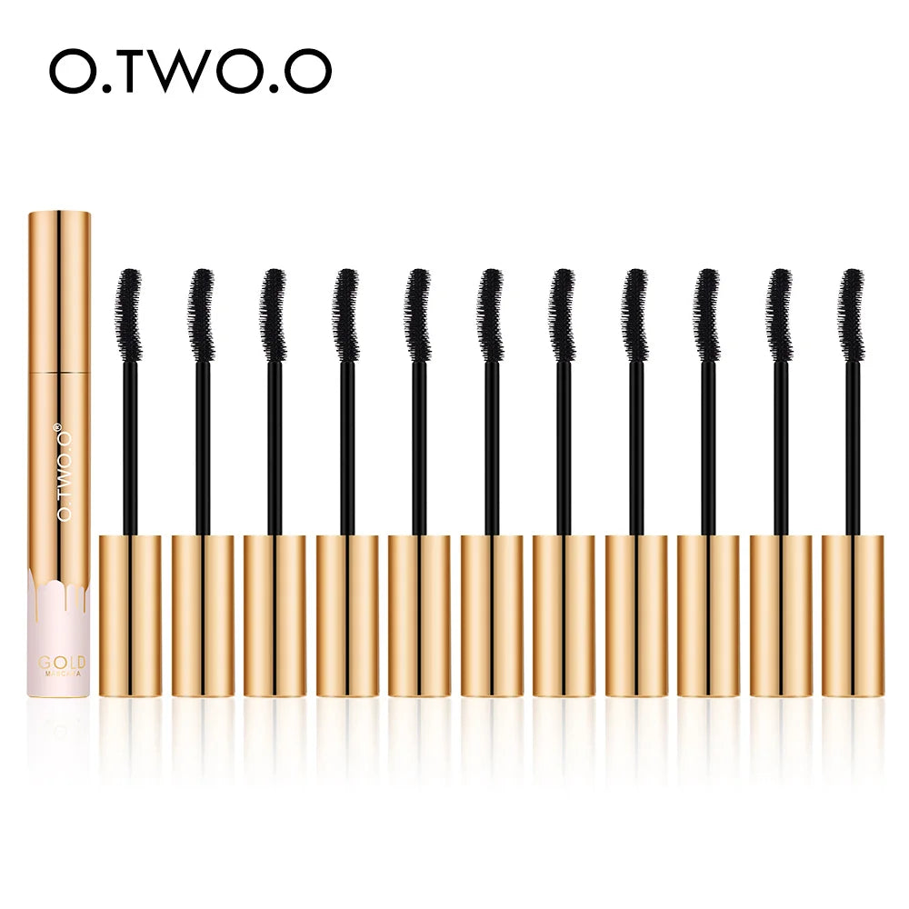 O.TWO.O 12-Piece 3D Mascara Set – Lengthening Black Mascara with Lash Brush (Gold Packaging)