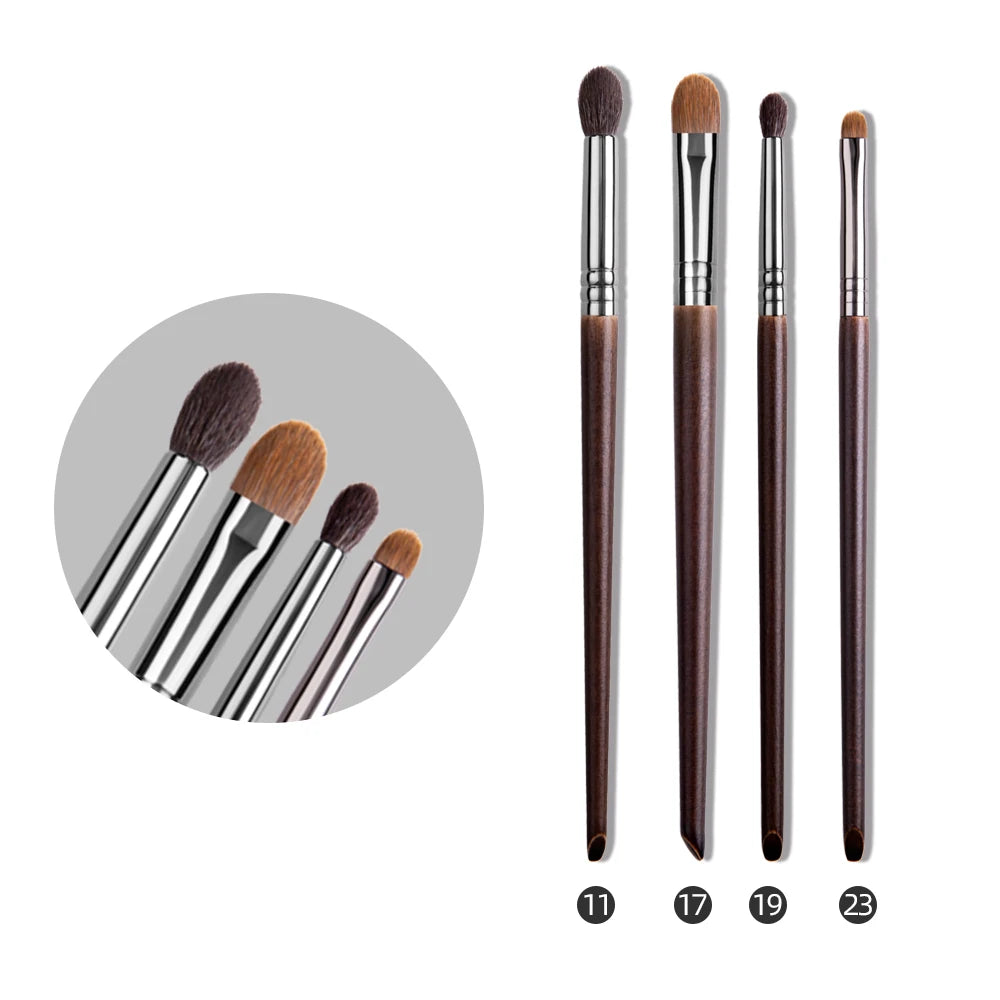 Eyeshadow Brush Set – Goat Hair Blending & Crease Brushes with Unicorn Handle