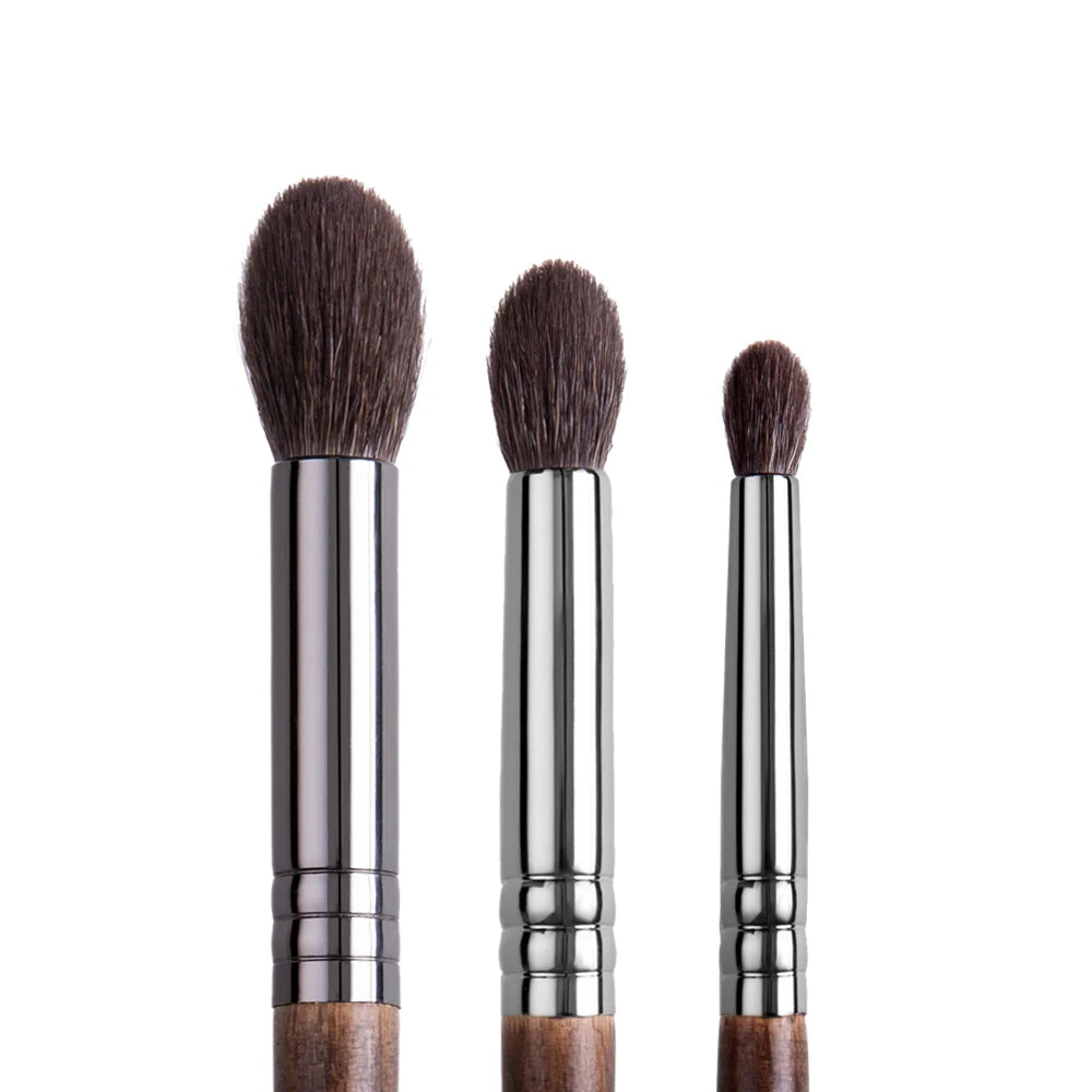 3-Piece Eyeshadow Brush Set – Goat Hair Tapered Blending Tools