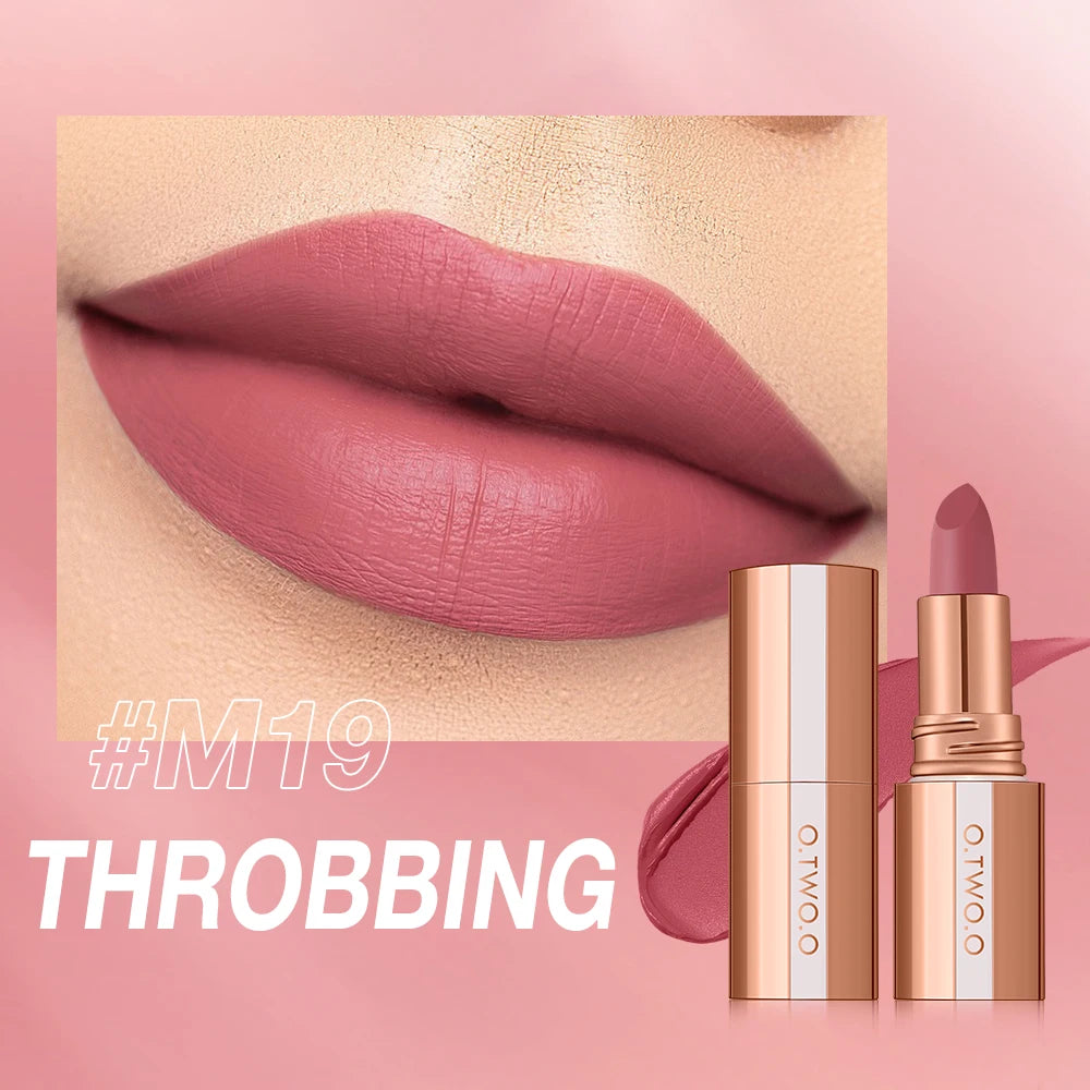 O.TWO.O Matte Lipstick Set – 8 Colors, Waterproof, Non-Stick, Velvet Finish