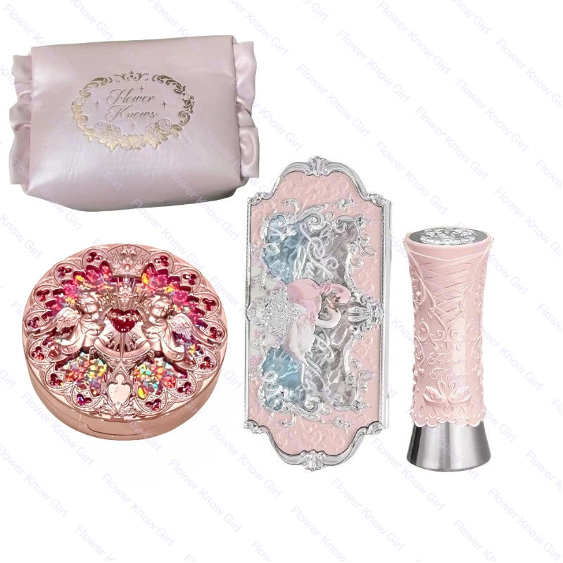 Flower Knows Swan Grace Set – Eyeshadow, Highlighter & Waterproof Matte Lipstick