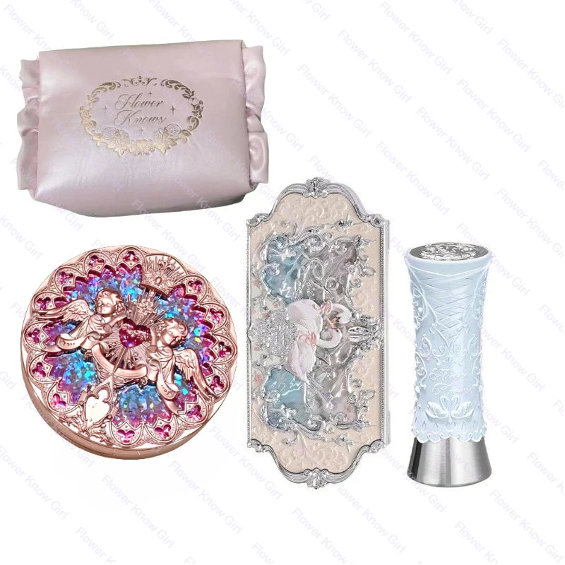 Flower Knows Swan Grace Set – Eyeshadow, Highlighter & Waterproof Matte Lipstick