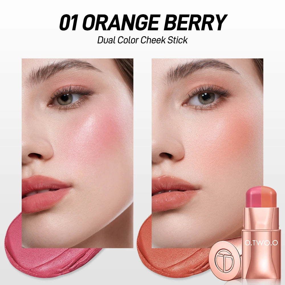 O.TWO.O 3-in-1 Blush Stick – Lip, Cheek & Eye Tint, Creamy & Long-Wear