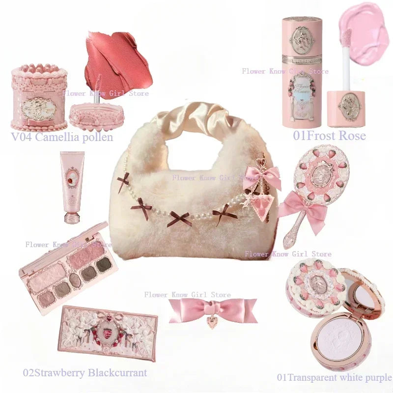 Flower Knows Strawberry Cupid Makeup Gift Box – 9-Piece Set with Eyeshadow, Blush & Lip Clay