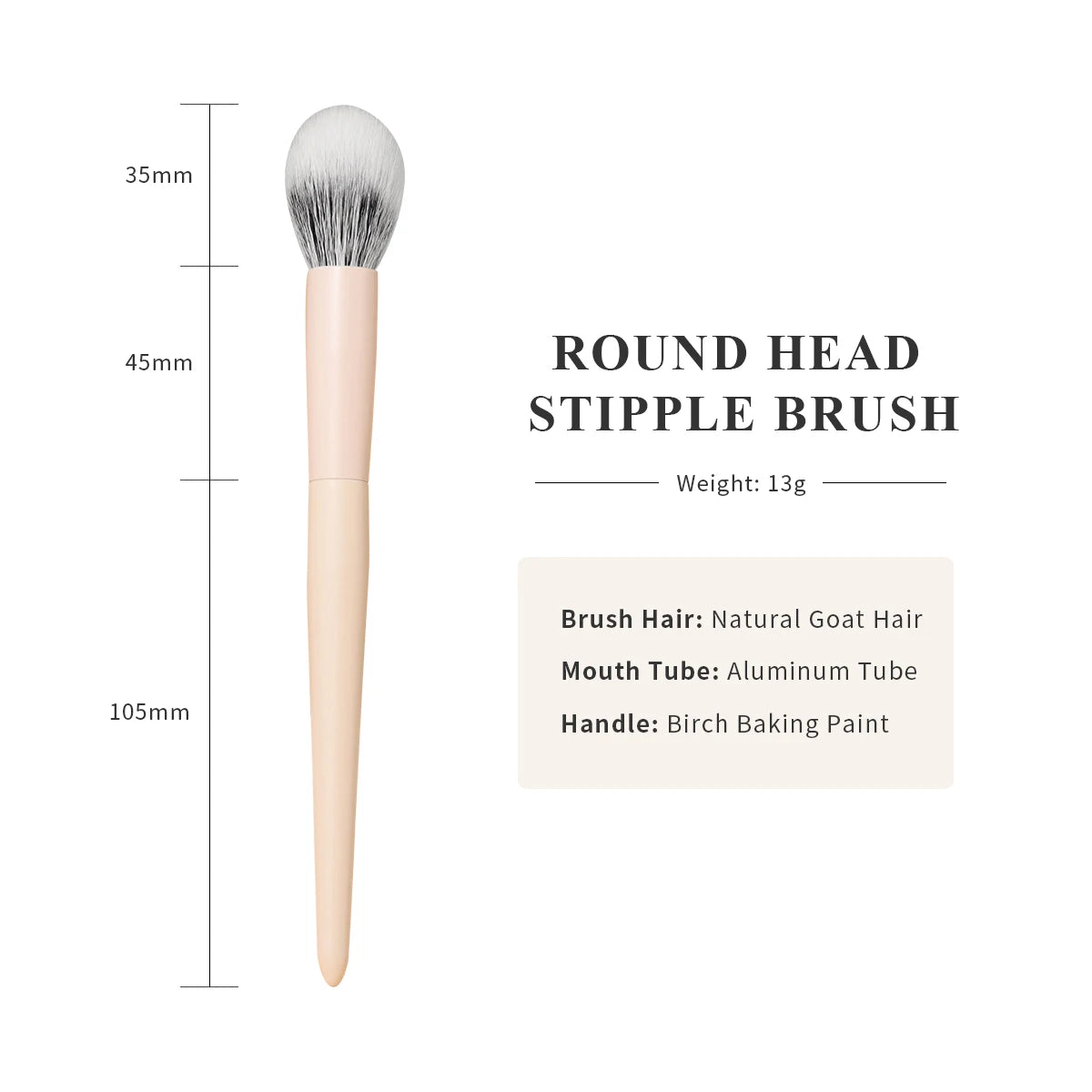Goat Hair Face Brush – For Powder, Blush & Concealer