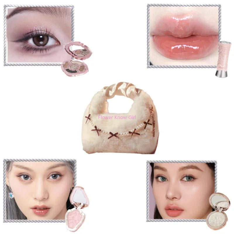 Flower Knows Holiday Gift Box – Makeup Set with Lip Mud, Highlighter, Blush, Bag & Hairpin