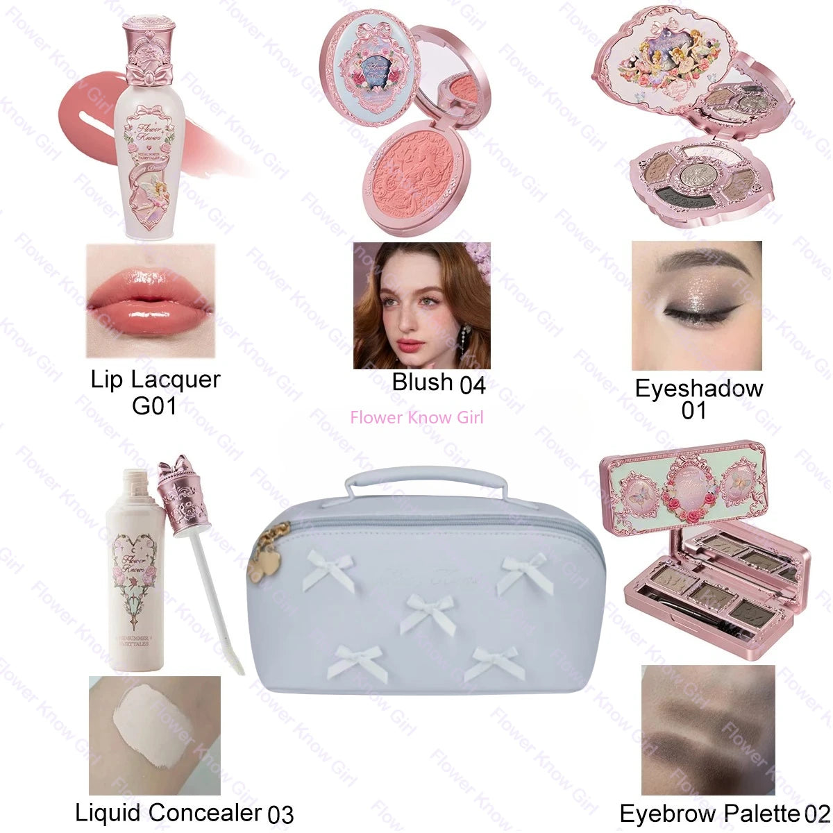 Flower Knows Fairytale Makeup Set – Blush, Lip Gloss & Shimmer Eyeshadow