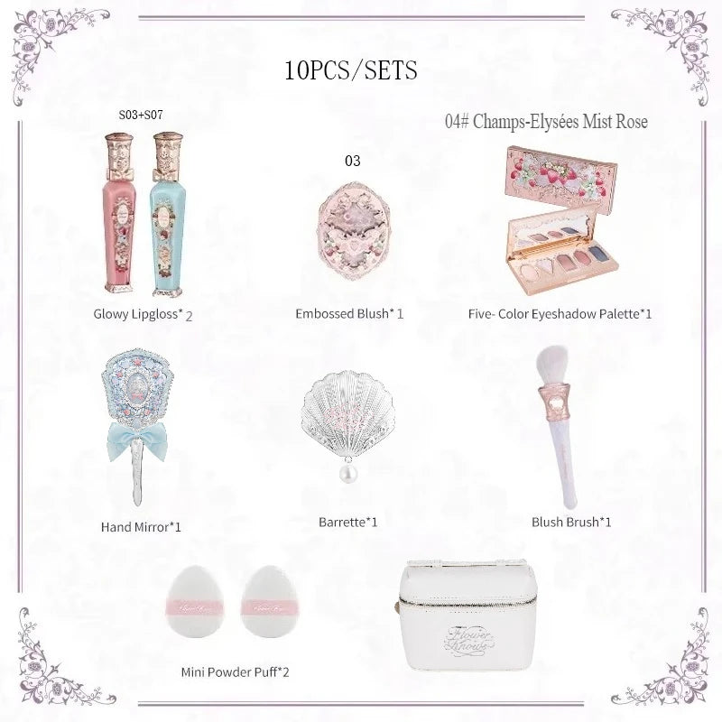 Flower Knows Strawberry Rococo All-In One Gift Set – Eyeshadow, Blush, Powder & Lip Cream