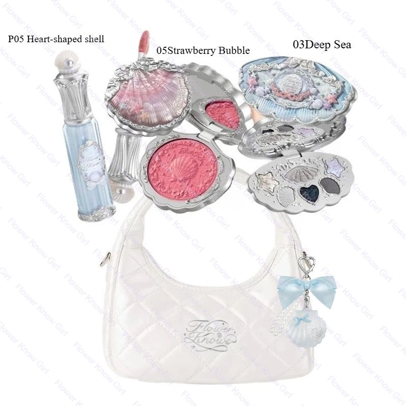 Flower Knows Strawberry Cupid Makeup Set – Full Kit Gift Box with Eyeshadow, Lip Cream, Blush & Powder