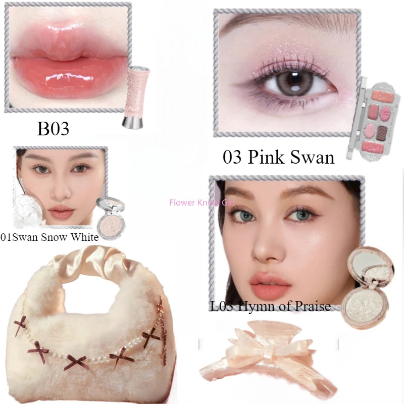 Flower Knows Holiday Gift Box – Makeup Set with Lip Mud, Highlighter, Blush, Bag & Hairpin