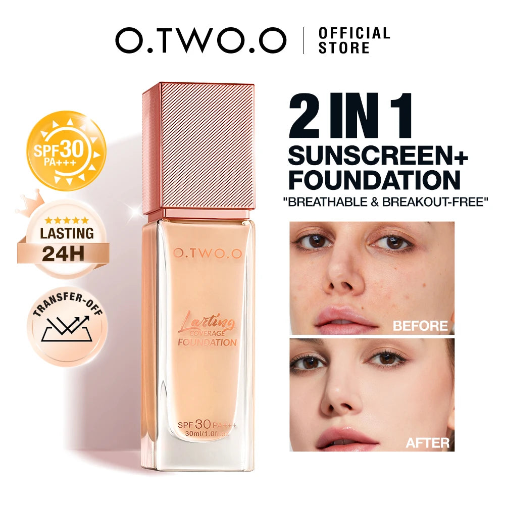 O.TWO.O Full Coverage Foundation – Moisturizing, Oil-Free, Waterproof BB Cream