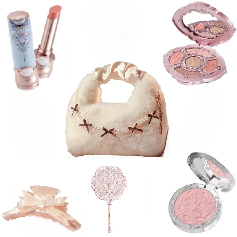 Flower Knows Makeup Gift Set – Eyeshadow, Blush, Lip Cream & Bag