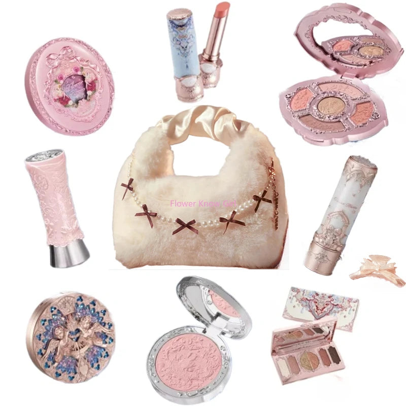 Flower Knows Holiday Gift Box – Makeup Set with Lip Mud, Highlighter, Blush, Bag & Hairpin