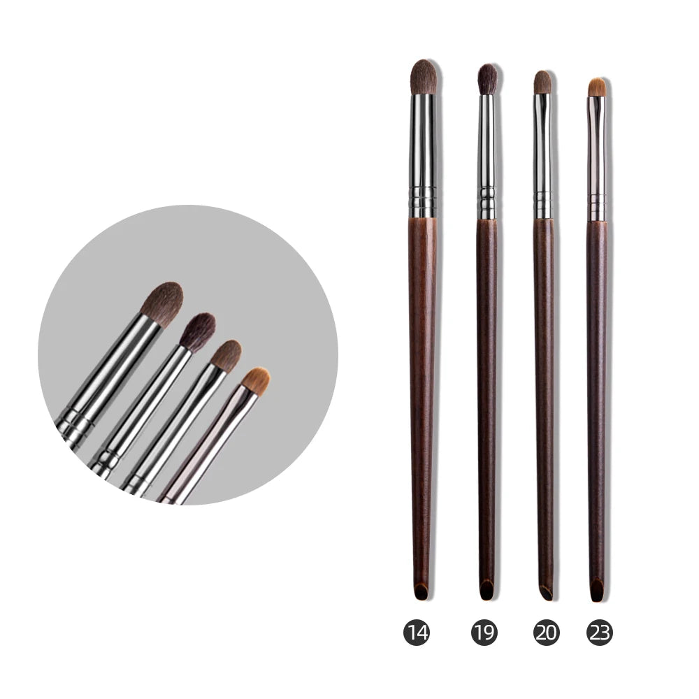 4-Piece Eye Brush Set – Horse Hair Shader, Smudge & Blending Tools