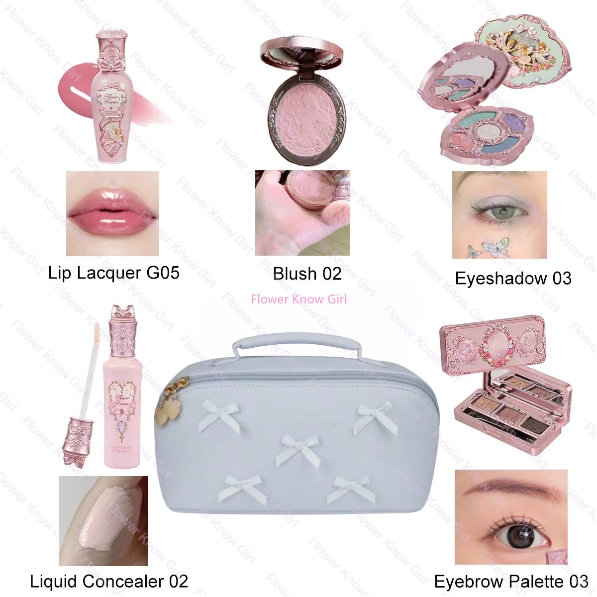 Flower Knows Fairytale Makeup Set – Blush, Lip Gloss & Shimmer Eyeshadow