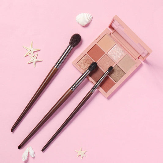 3-Piece Eyeshadow Brush Set – Goat Hair Tapered Blending Tools