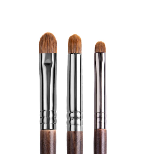 3-Piece Eyeshadow Brush Set – Goat Hair Tapered Blending Tools