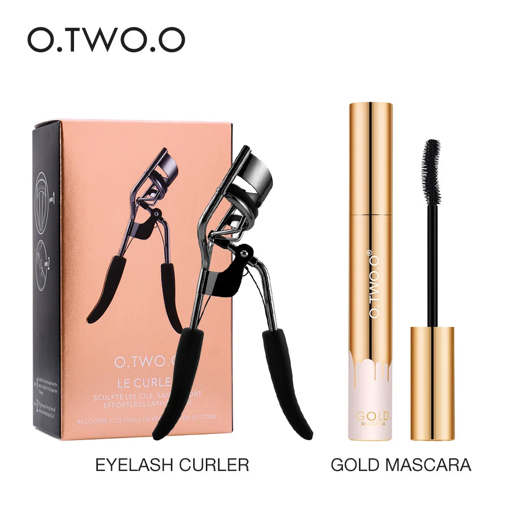 O.TWO.O 2-Piece Eye Makeup Set – Waterproof Mascara & Eyelash Curler for Long, Thick Lashes
