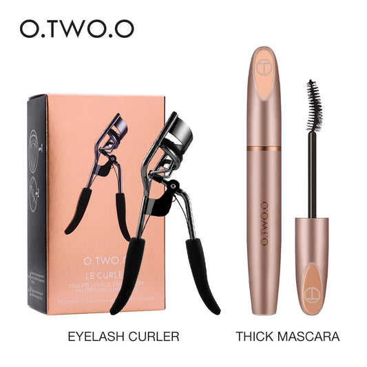 O.TWO.O 2-Piece Eye Makeup Set – Waterproof Mascara & Eyelash Curler for Long, Thick Lashes