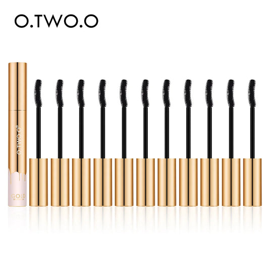 O.TWO.O 12-Piece 3D Mascara Set – Lengthening Black Mascara with Lash Brush (Gold Packaging)