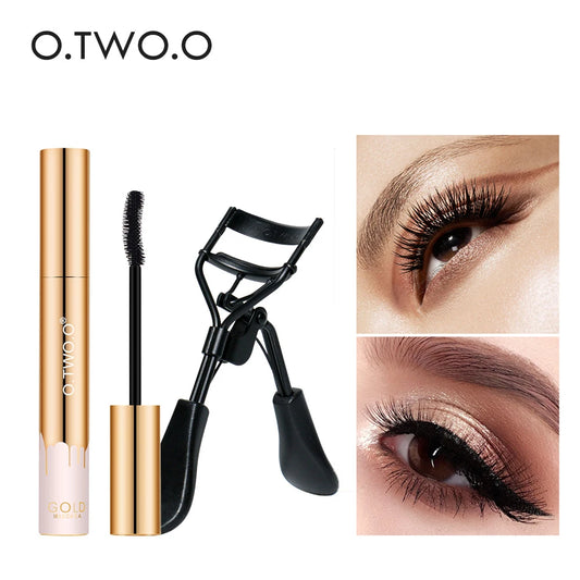 O.TWO.O 2-Piece Eye Makeup Set – Waterproof Mascara & Eyelash Curler for Long, Thick Lashes