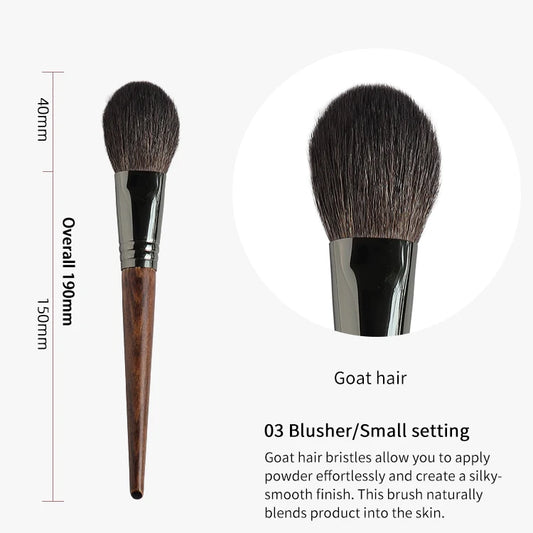 Long Handle Face Brush – Goat Hair for Highlight, Blush & Concealer