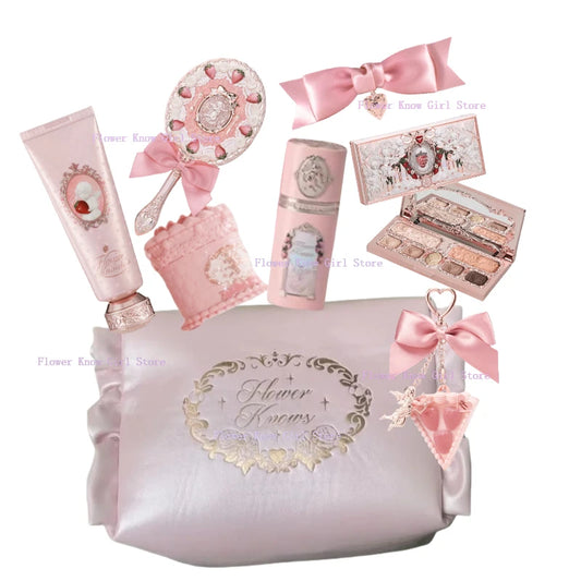 Flower Knows Strawberry Cupid Makeup Gift Set – Lip Mud, Blush & Face Palette