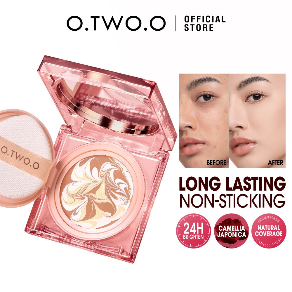 O.TWO.O Triple Cushion Compact – BB & CC Cream, Concealer, Oil-Control, High Coveragecush