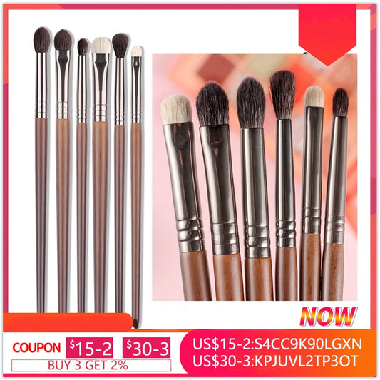 2/6-Piece Eyeshadow Brush Set – Goat Hair Tapered & Blending Tools