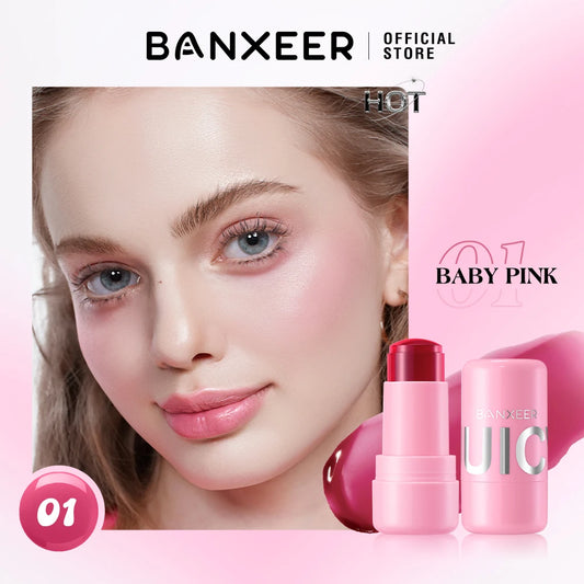 Jelly Blush Stick – 3-in-1 Tint for Eyes, Cheeks & Lips, Moisturizing & Long-Lasting