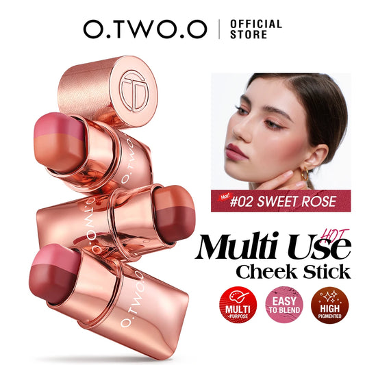 O.TWO.O 3-in-1 Blush Stick – Lip, Cheek & Eye Tint, Creamy & Long-Wear