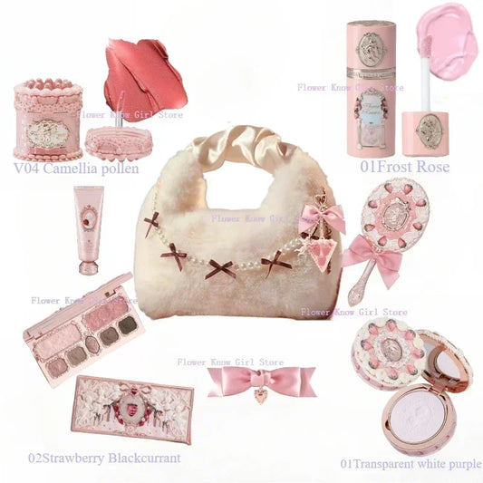 Flower Knows Strawberry Cupid Makeup Gift Box – 9-Piece Set with Eyeshadow, Blush & Lip Clay