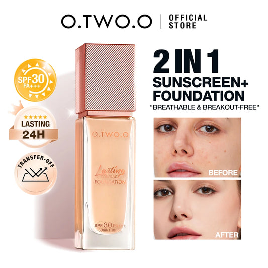 O.TWO.O Full Coverage Foundation – Moisturizing, Oil-Free, Waterproof BB Cream
