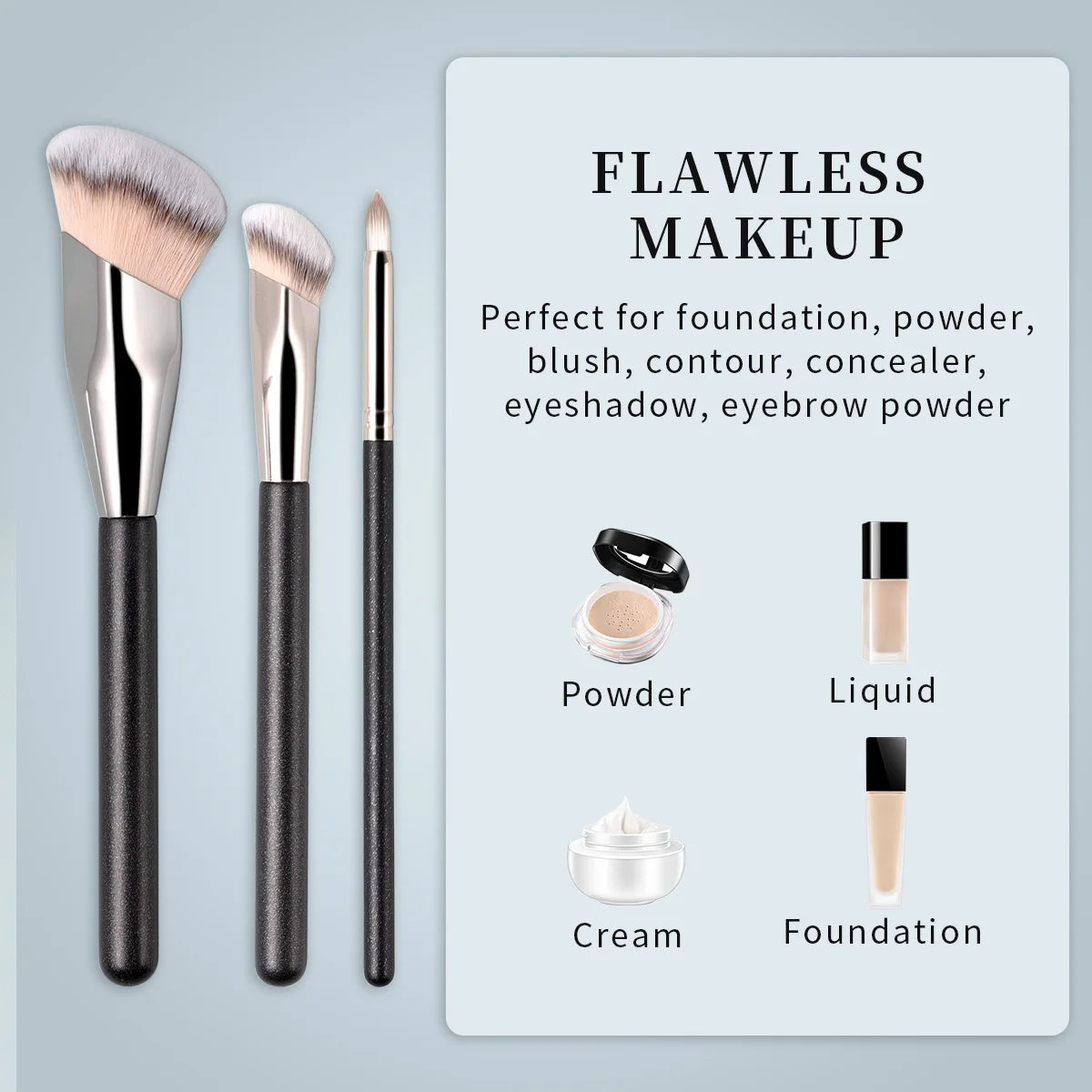 Angled Foundation Brush – Synthetic Hair for Concealer, Powder & Contour