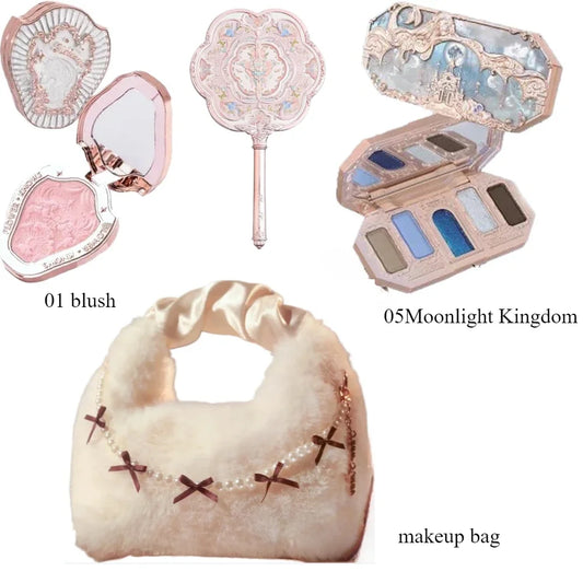 Flower Knows Makeup Gift Set – Eyeshadow, Blush, Lip Cream & Bag