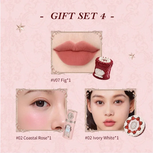 Flower Knows Strawberry Cupid Makeup Set – Blush & Velvet Matte Lipstick