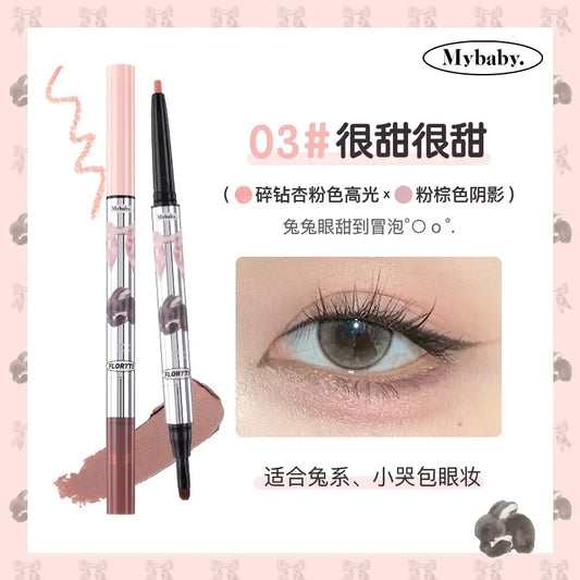 FLORTTE 2-in-1 Highlight & Contour Pen- Eyebrow, Silkworm, Shadow